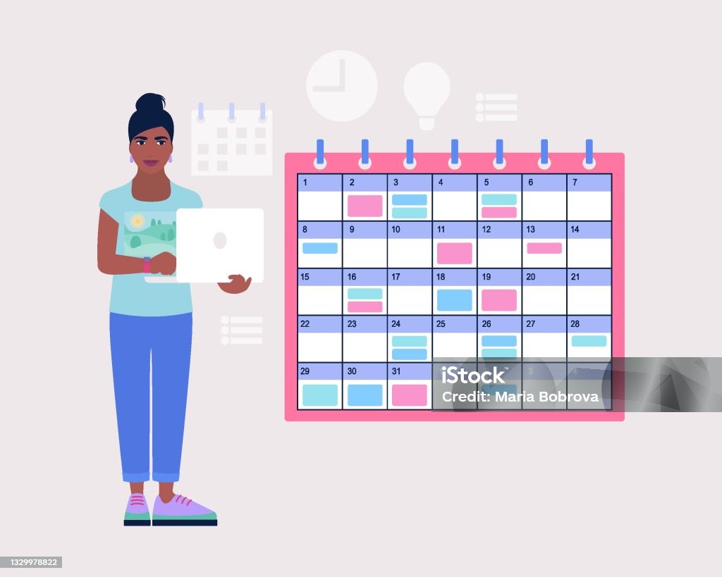 Online Calendar Stock Illustration Download Image Now Busy