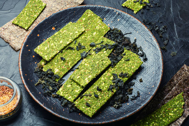 istock Kelp and spirulina chips, crispy seaweed 1329990994