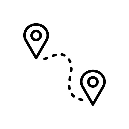 Icon for mile, location, tracking, pointer, route, aviation, map