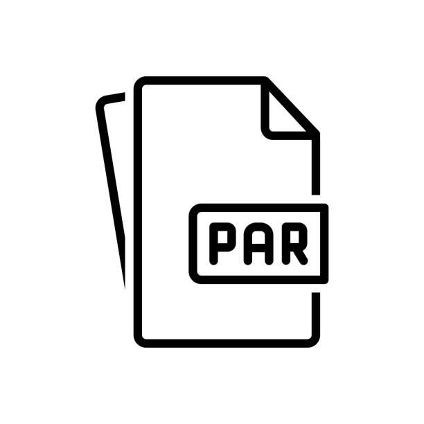 Par data Icon for par, data, file format, extension, document, folder par stock illustrations