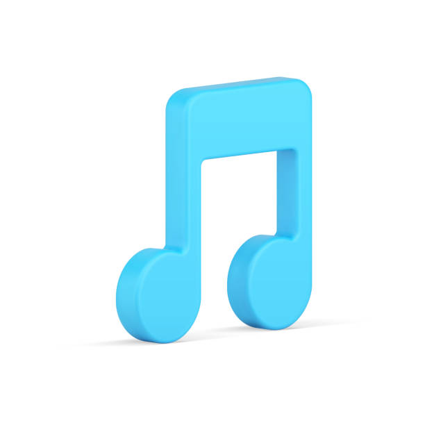istock Musical note 3d icon. Volumetric blue symbol of melody 1329995656