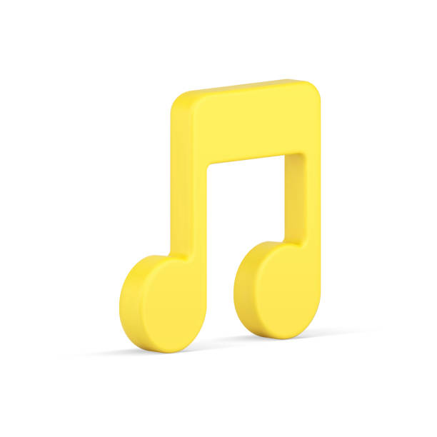 istock Golden note 3d icon. Music tone symbol of creativity 1329995682