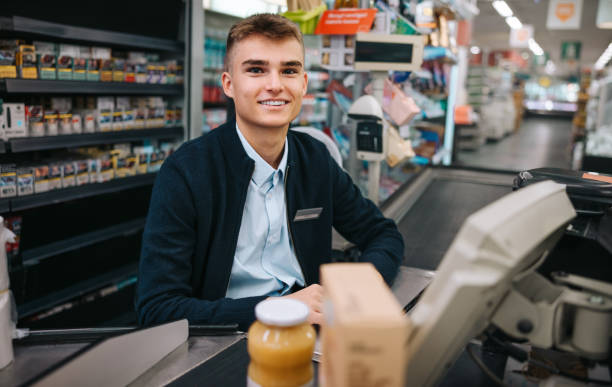 istock Grocery store cash register 1329997574