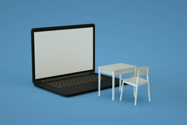 istock Online Learning with Laptop and School Desk 1329997982
