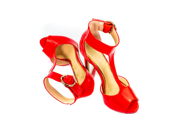 istock sandal with red patent heel 1330005206