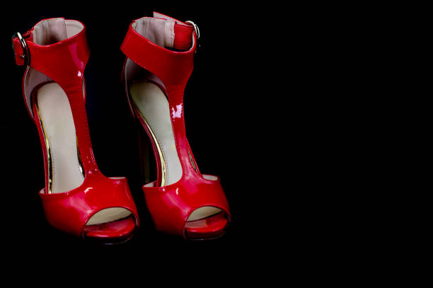 istock sandal with red patent heel 1330005224