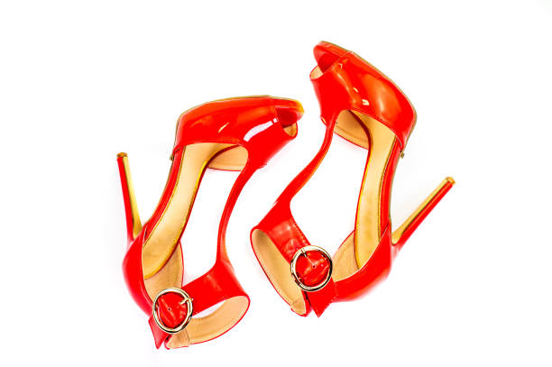 istock sandal with red patent heel 1330005253
