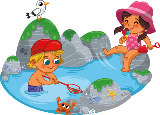 250+ Child Fishing Net Stock Illustrations, Royalty-Free Vector