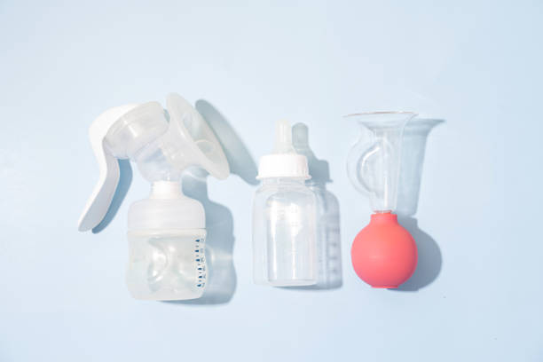 Electric Breast Pump for Breast feeding stock photo