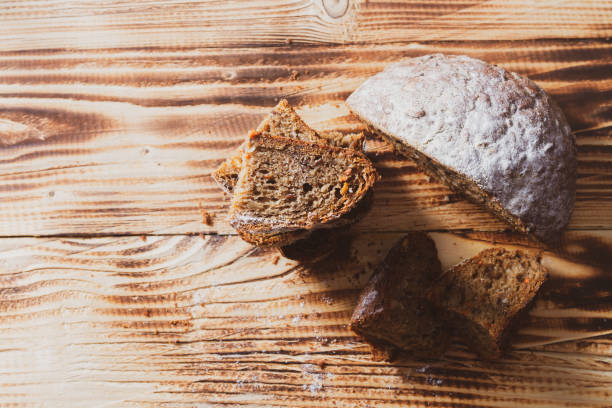istock Homemade cakes, grain rye bread cut into chunks 1330012425