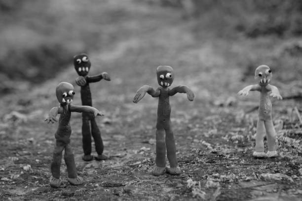 istock Four colorful toy zombies. 1330012995