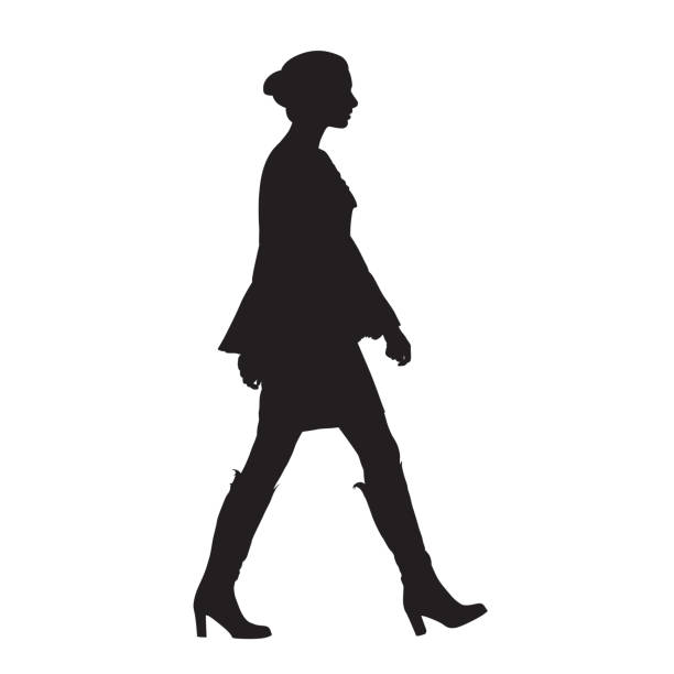 Sexy woman walking, side view, isolated vector silhouette Sexy woman walking, side view, isolated vector silhouette beautiful woman walking stock illustrations