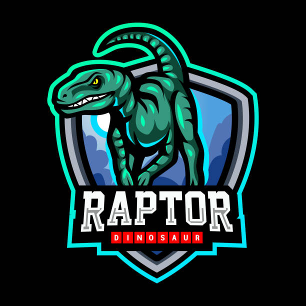 Raptor mascot. sport emblem design Raptor mascot. sport emblem design raptor dinosaur stock illustrations
