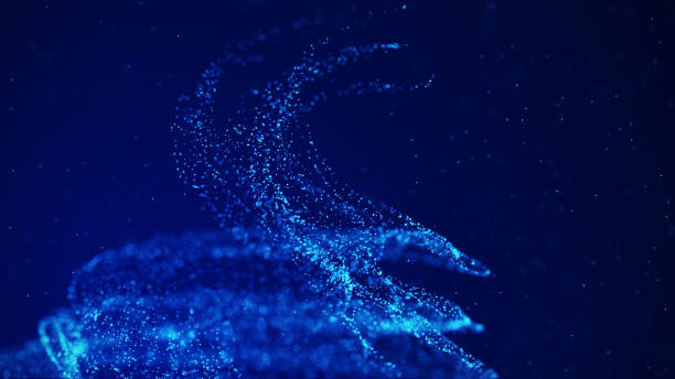 istock Abstract particle vortex. Futuristic dynamic wave moving in space. Illustration with explosion of data. 3d rendering. 1330021202