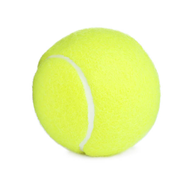 istock Bright green tennis ball isolated on white 1330021536