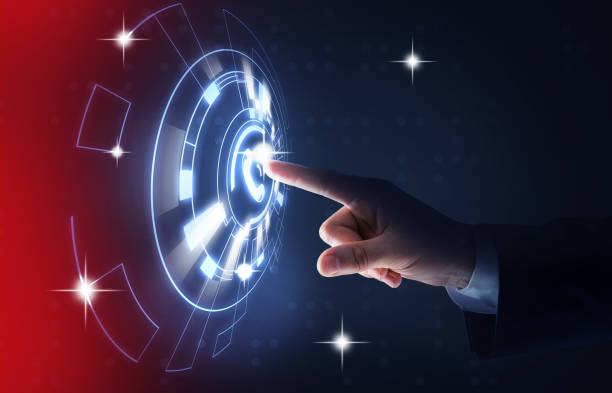 istock Hotline service. Man pointing at virtual icon with telephone symbol, closeup 1330022099