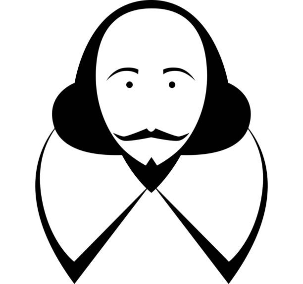 william shakespeare icon Simple icon illustration of William Shakespeare william shakespeare illustrations stock illustrations