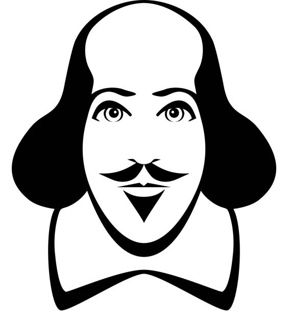 william shakespeare icon2 Simple icon illustration of William Shakespeare william shakespeare illustrations stock illustrations
