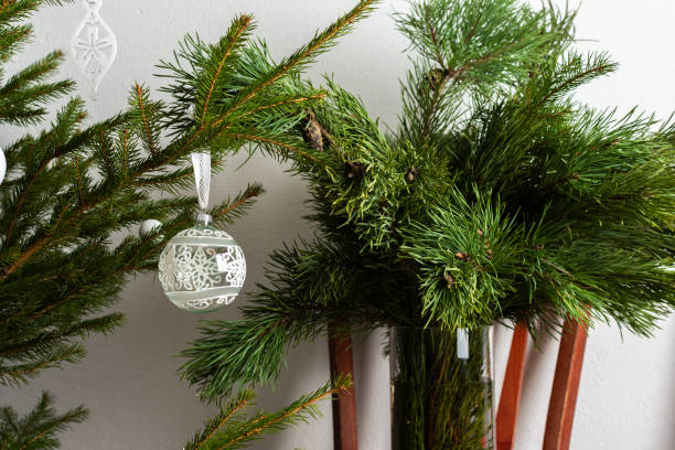 istock Christmas tree with white toys 1330030300