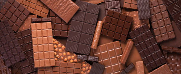 istock Bitter and milk chocolate background, sweet cocoa dessert. 1330042433
