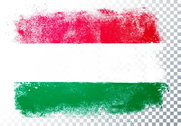 Vector illustration of Vector Illustration Grunge Flag Of Hungary