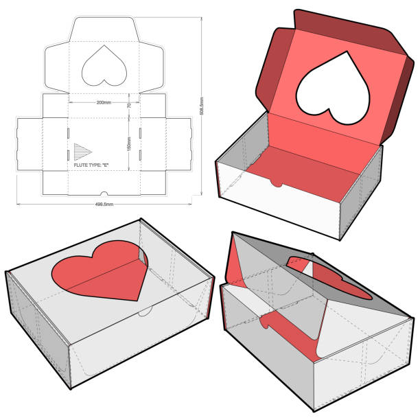 Cake Box (Internal measurement 20x15x7cm) and Die-cut Pattern. Ease of assembly, no need for glue. The .eps file is full scale and fully functional. Prepared for real cardboard production. Cake Box (Internal measurement 20x15x7cm) and Die-cut Pattern. Ease of assembly, no need for glue. The .eps file is full scale and fully functional. Prepared for real cardboard production. stackable stock illustrations