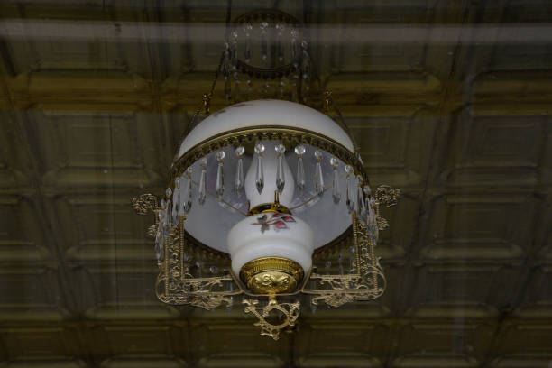 istock Antique light fixture in old unused building 1330045222