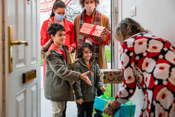 istock Exchanging Christmas Gifts Safely 1330054761