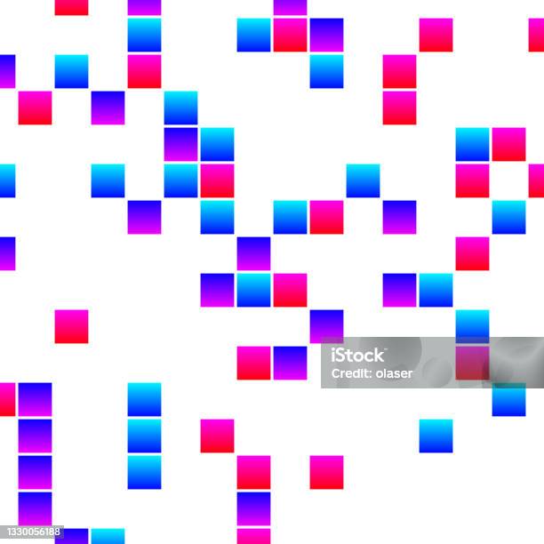 Bright Colored Square Shapes With Spacing In Matrix Pattern On White ...