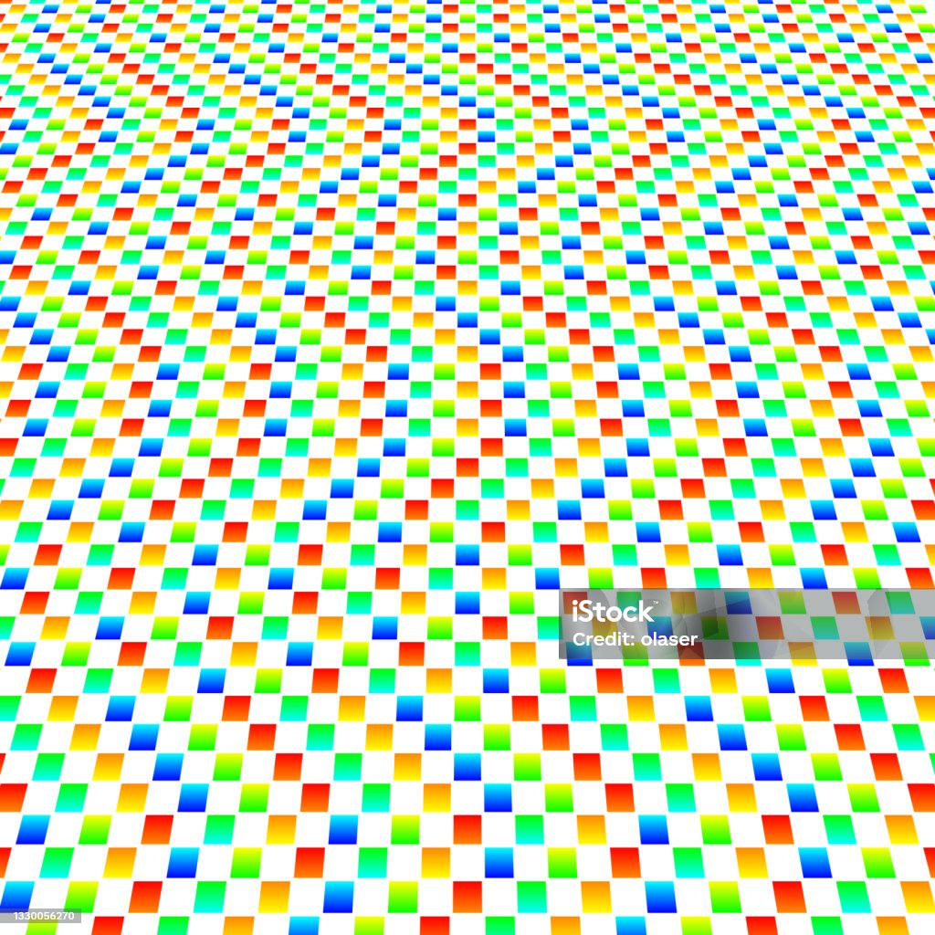 Fine 3d Patterns Patterns Colorful Squares Fine Checked Pattern On White Perspective Stock ...