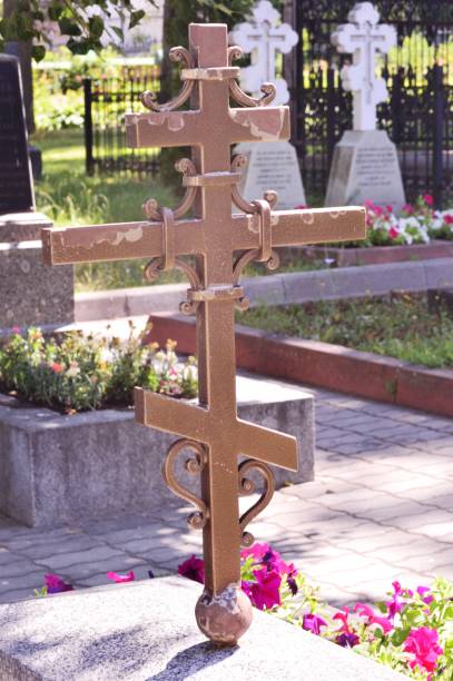 istock Cross on the grave 1330057951