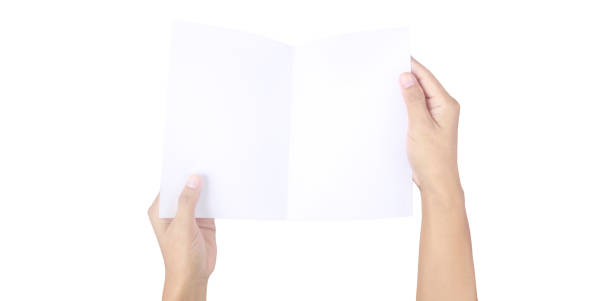 istock Hands holding paper blank for letter paper 1330059295