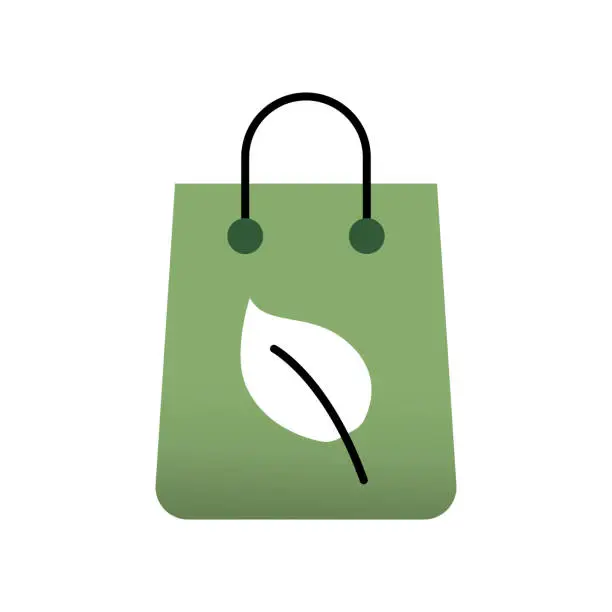 Vector illustration of Organic Shop Flat Icon. Flat Design Vector Illustration