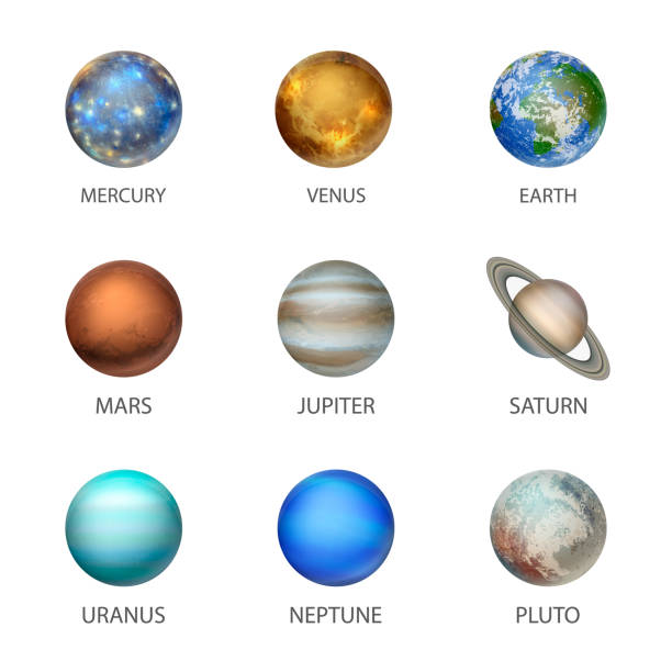 istock Vector 3d Realistic Space Planet Icon Set Isolated on White Background. The Planets of the Solar System. Galaxy, Astronomy, Space Exploration Concept 1330060986