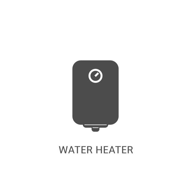 Water heater vector icon for your web mobile app logo design Electric water heater icon line element. Vector illustration of electric water heater sign temp gauge stock illustrations