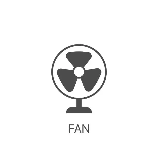 Vector illustration of Fan simple vector line icon Jet turbine sign. Ventilator symbol
