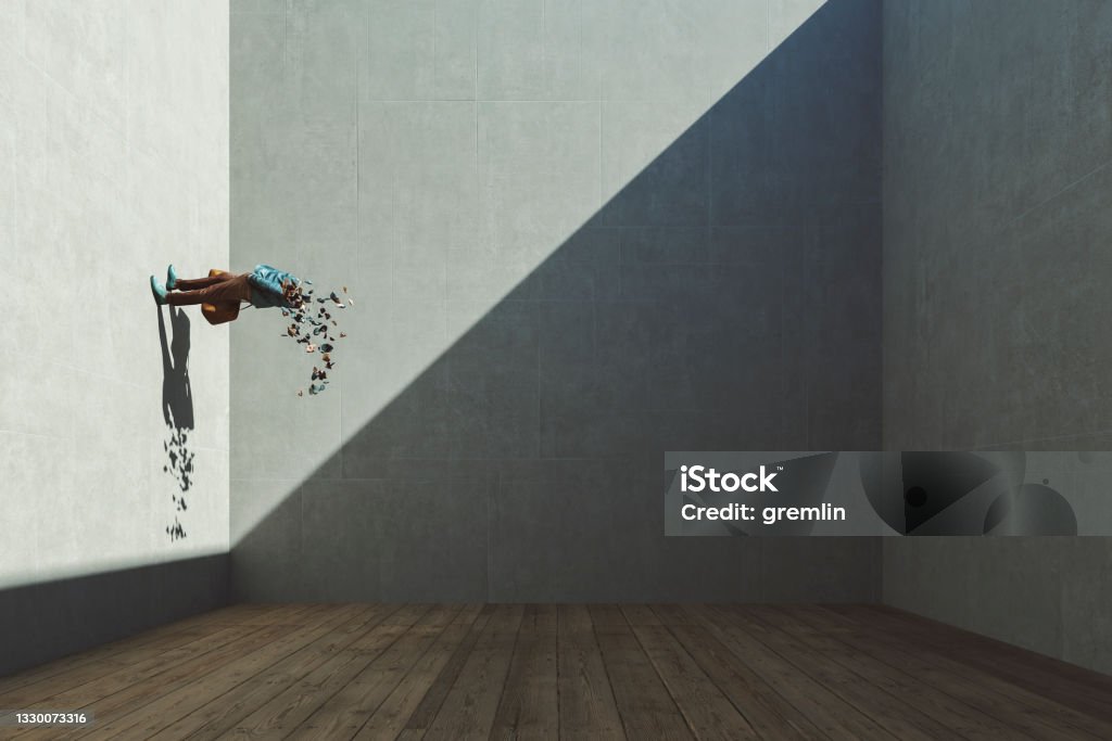 Exploding Businessman Abstract Exploding Businessman Standing On The Wall Stock Photo ...