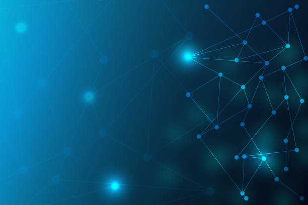 istock Network Background with Shine light of line and dot conncetion. Abstract Technology background with blured blank space. Science and computer system with innovative futuristic information business. 1330075403