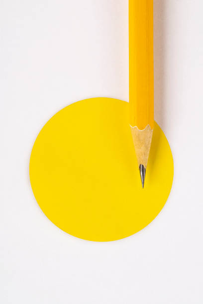 istock Yellow pencil with yellow circle shape 1330075453