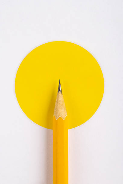 istock Yellow pencil with yellow circle shape 1330075459