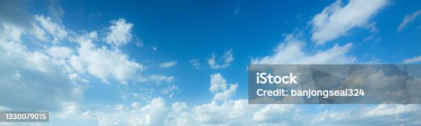 Clouds And Skyblue Sky Background With Tiny Clouds Panorama Stock Photo - Download Image Now