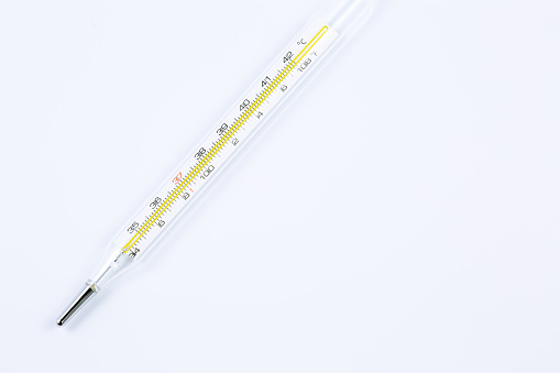 Clinical thermometer isolated on white background,No thermometer on a white background.