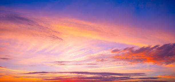 istock Panoramic landscape of bright red orange sunrise sunset 1330092899