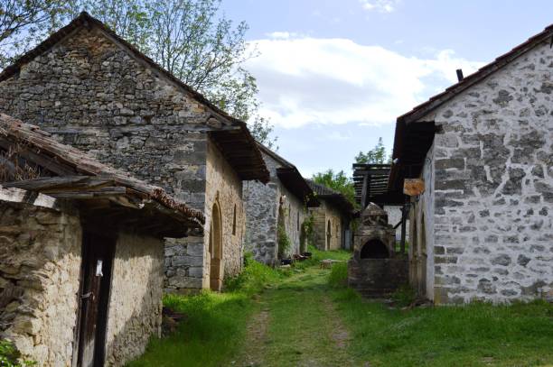istock a street in an old abandoned village 1330093368