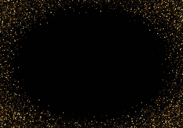 istock Black background with flaming golden particles.Abstract vector festive background with gold glitters and confetti for festive design. 1330095819