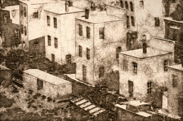 istock Sketch of Model Railroading Landscapes and Buildings 1330100852
