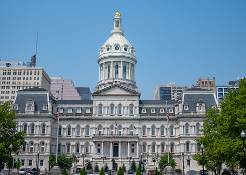Baltimore City Hall is the official seat of government of the City of Baltimore, in the State of Maryland. The City Hall houses the offices of the Mayor and those of the City Council of Baltimore