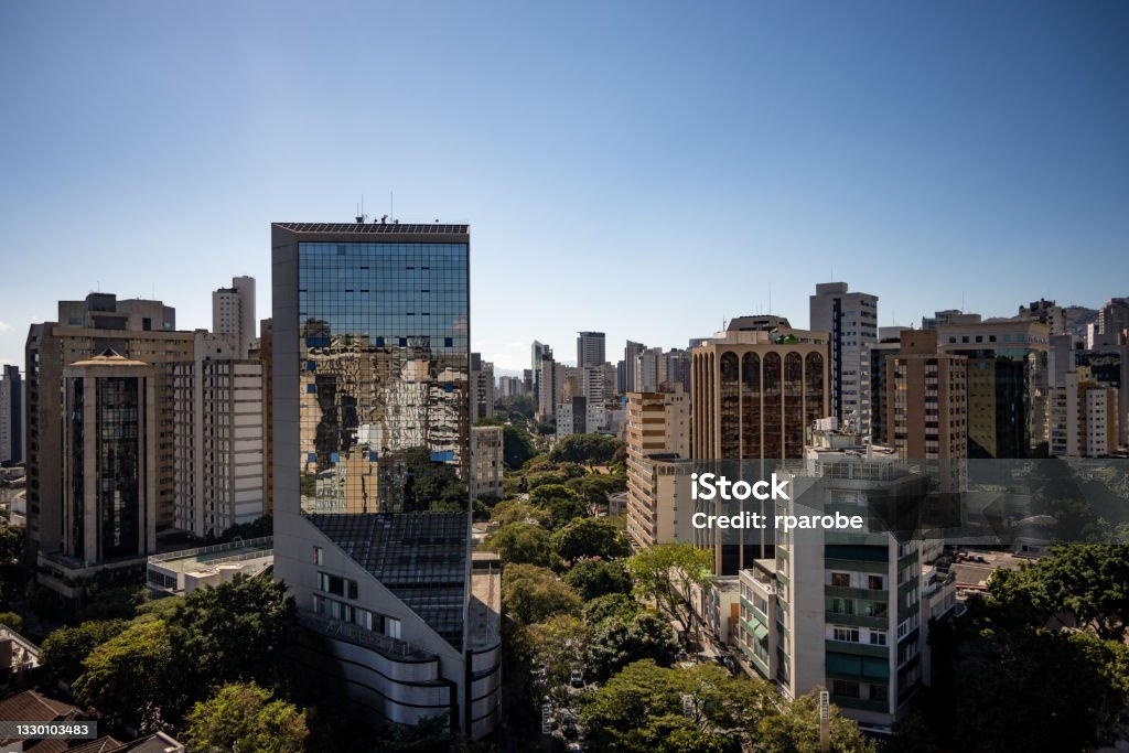 Buildings at Savassi and tree, in Belo Horizonte Savassi neighborhood in Belo Horizonte, Minas Gerais Belo Horizonte Stock Photo