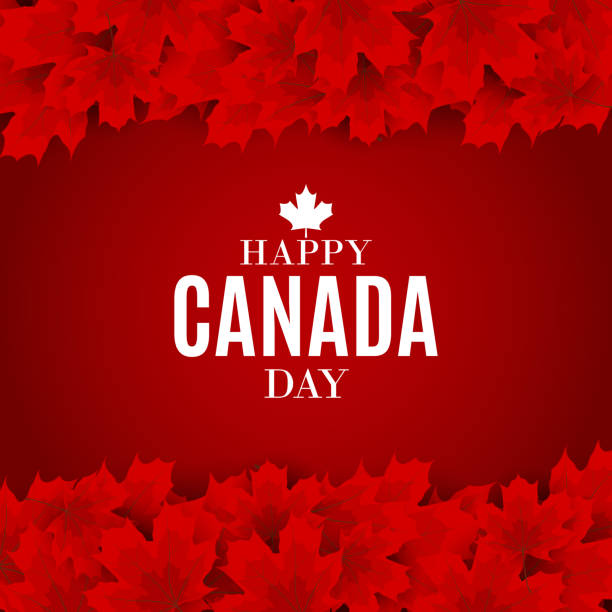해피 캐나다 의 날 배경 인사말 카드. 벡터 일러스트레이션 - canada day 이미지 stock illustrations