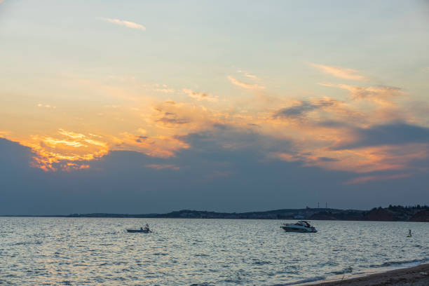 Gorgeous sunset sea landscape view. Greece.
